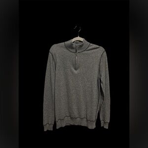 Forte Cashmere Men's Zip-Up Sweater in Gray